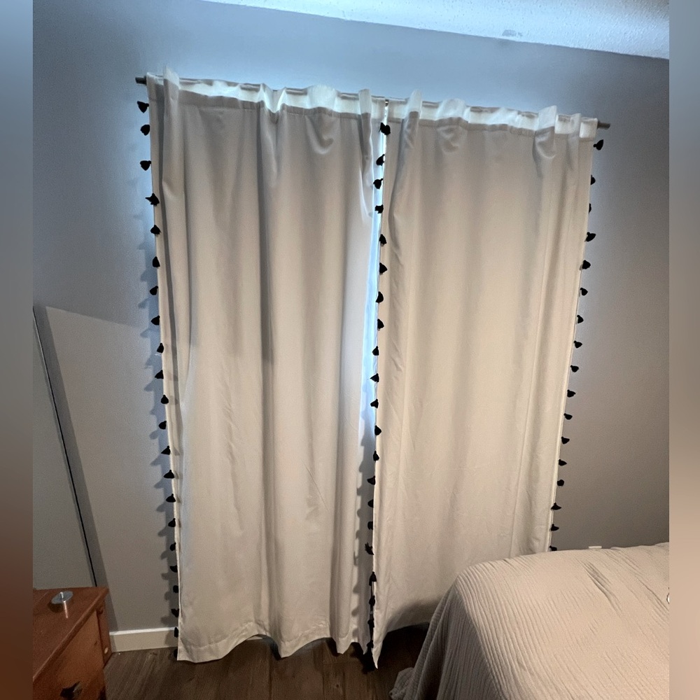 Room darkening curtains